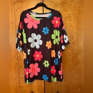 SHEIN Multicolor Floral Short Sleeve Top